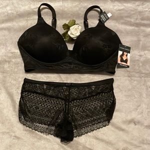 Laura Ashley Plus Size Wire-Free Bra Set - Size 40D/XL